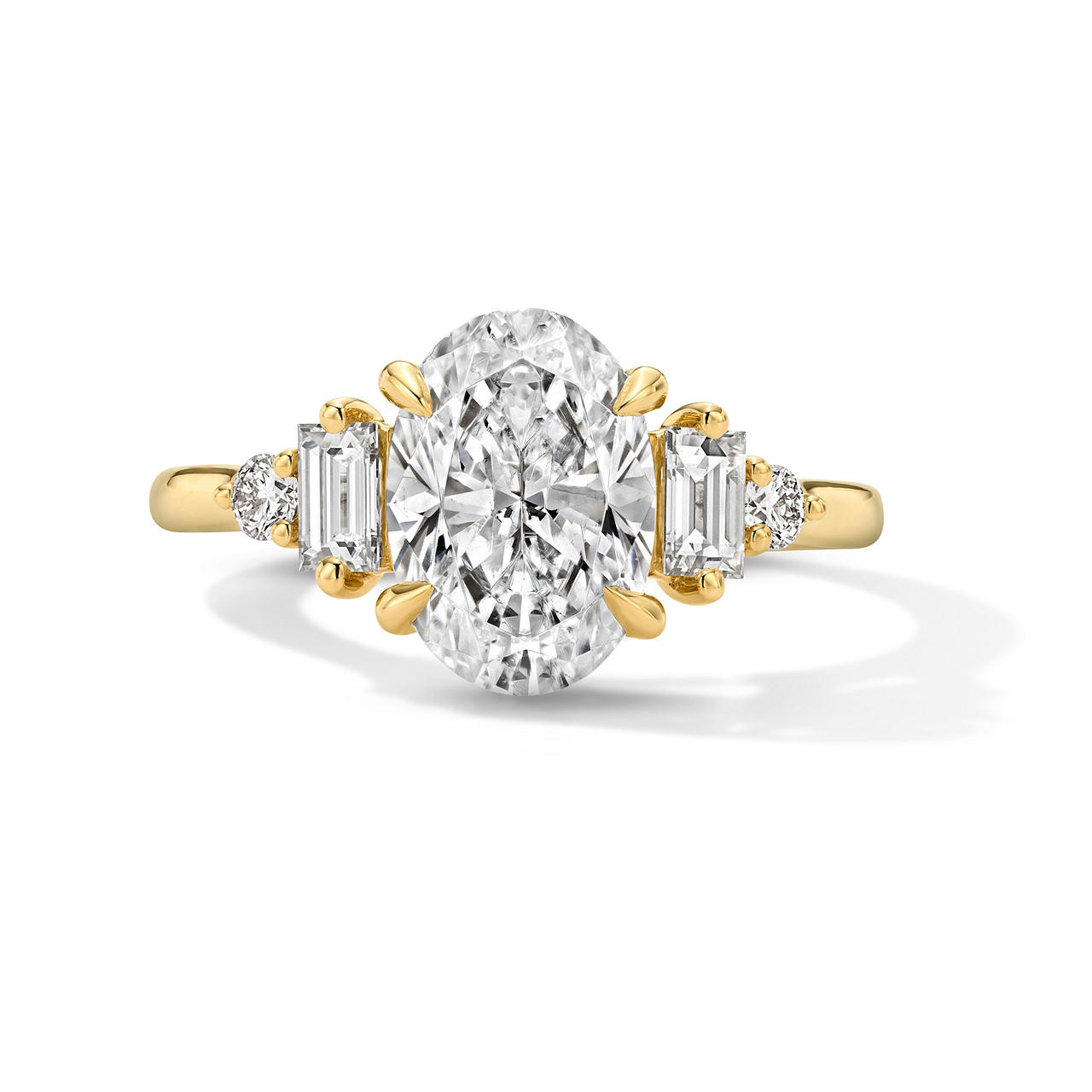 Uneek Emerald & Baguette Side Diamond Engagement Setting 0