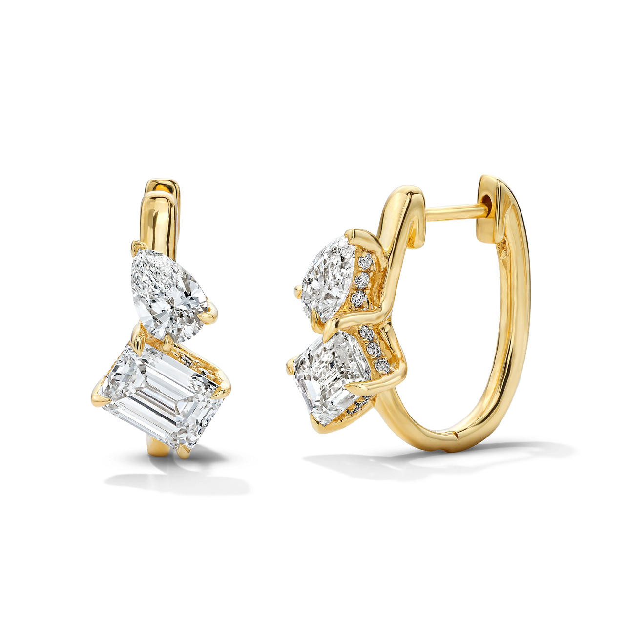Lab Grown Diamond Toi Et Moi Hoop Earrings