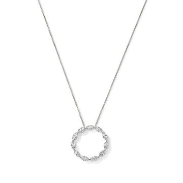 Lab Grown Marquise Diamond Circle Necklace In White Gold 14K