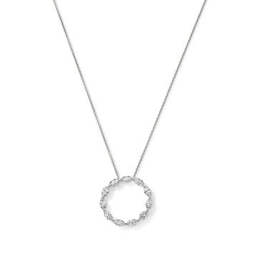 Lab Grown Marquise Diamond Circle Necklace In White Gold 14K