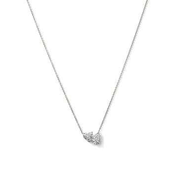 Lab Grown Pear & Heart Diamond Toi et Moi Necklace In White Gold 14K