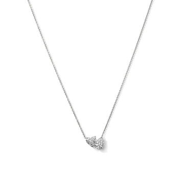 Lab Grown Pear & Heart Diamond Toi et Moi Necklace In White Gold 14K