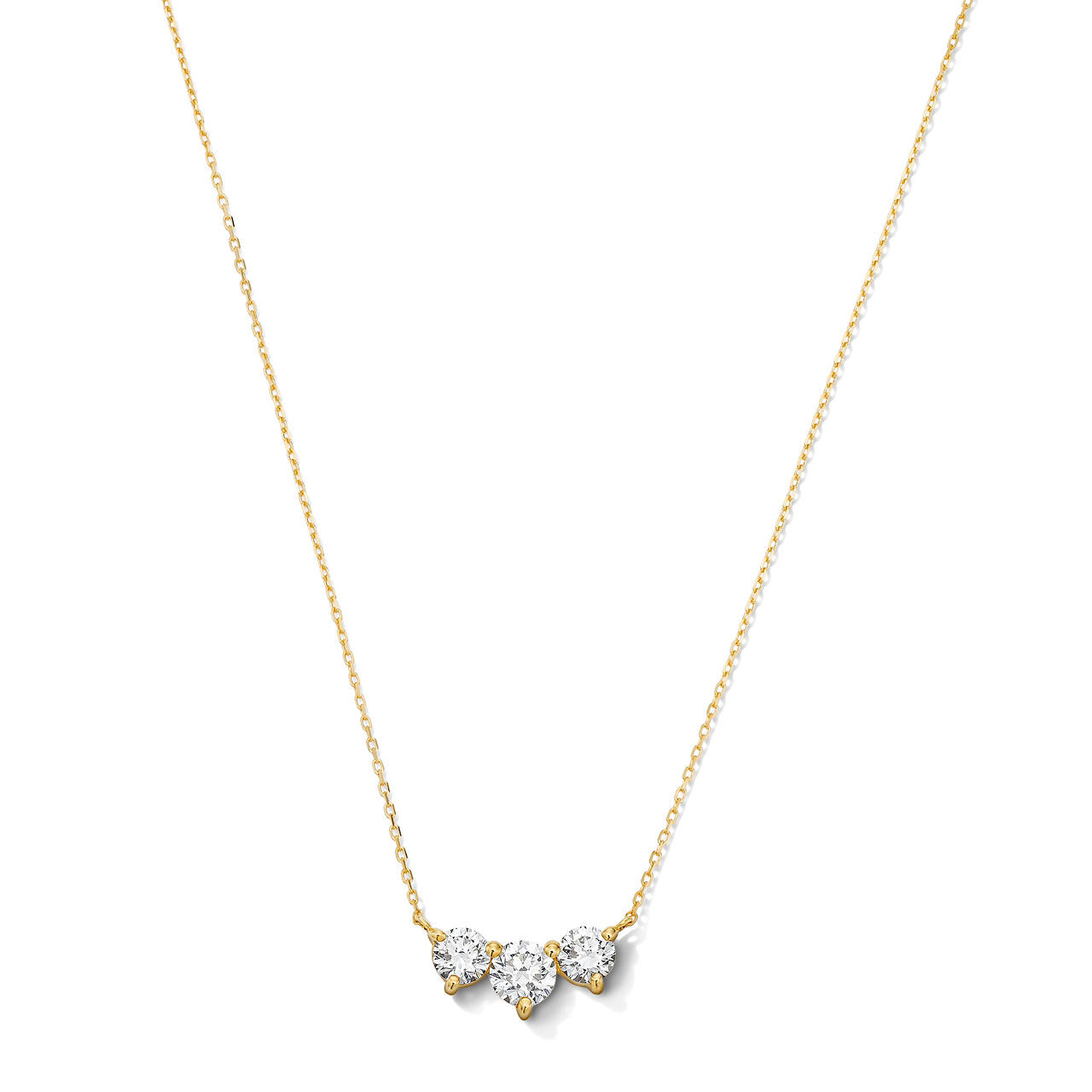 Three Stone Diamond Necklace
