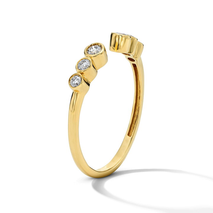 Open Bezel Diamond Ring In Yellow Gold 18K