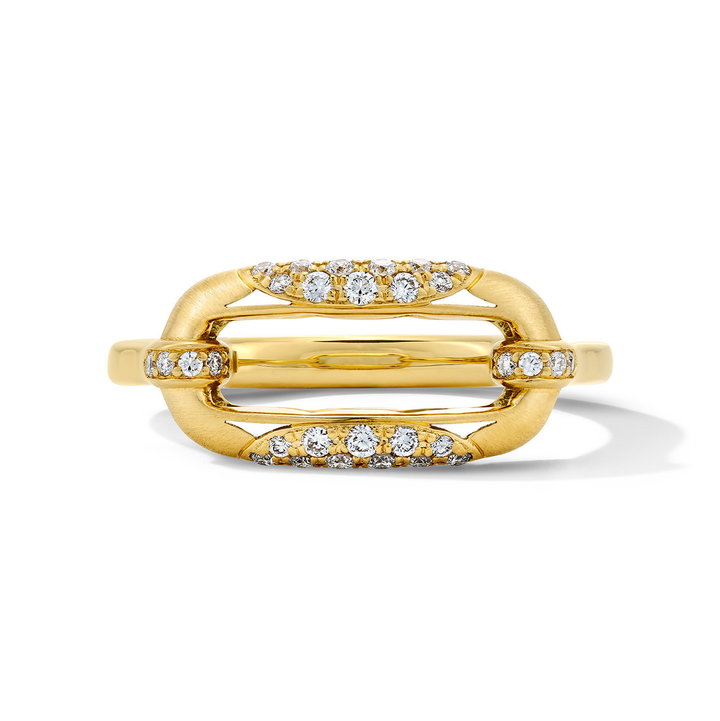 Tacori Diamond Link Ring In Yellow Gold 18K