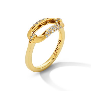 Tacori Diamond Link Ring In Yellow Gold 18K