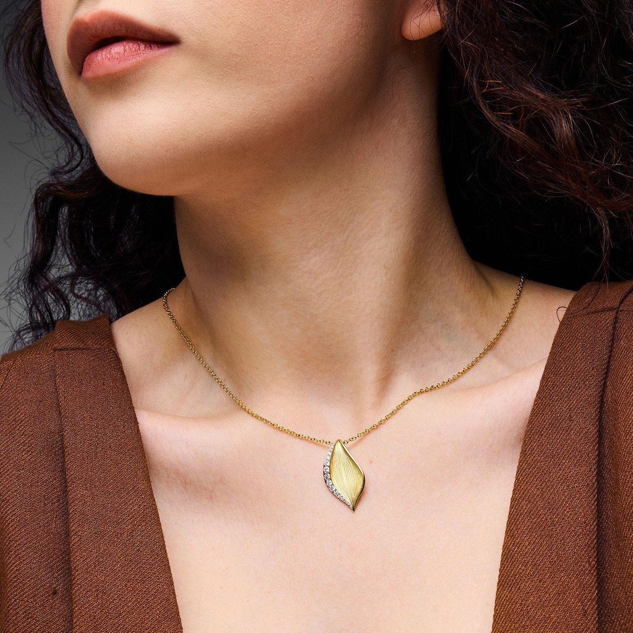 Tacori Diamond Petal Pendant Necklace 1