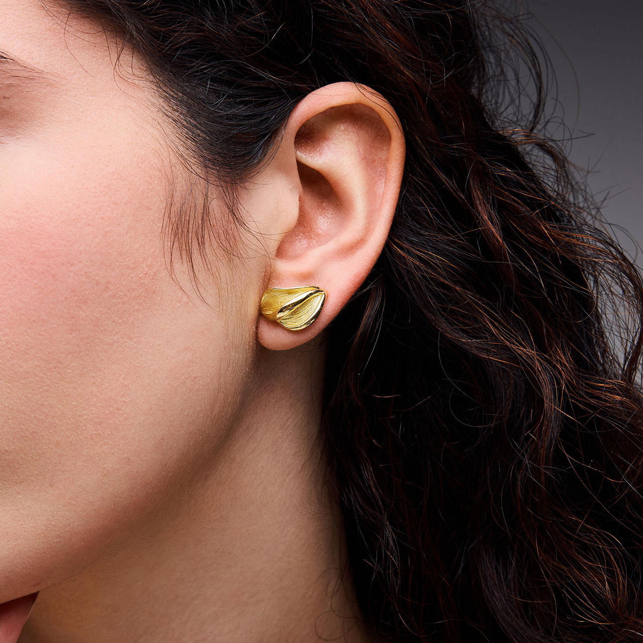 Tacori Gold Petal Stud Earrings 1
