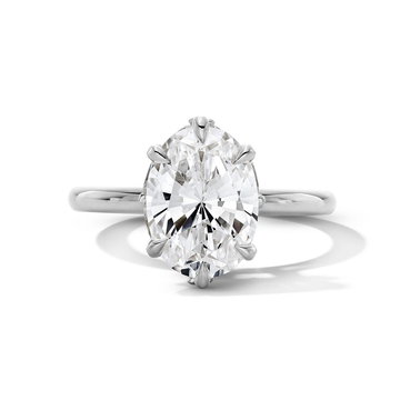 Michael M. Solitaire Oval Diamond Hidden Halo Engagement Setting In White Gold 18K