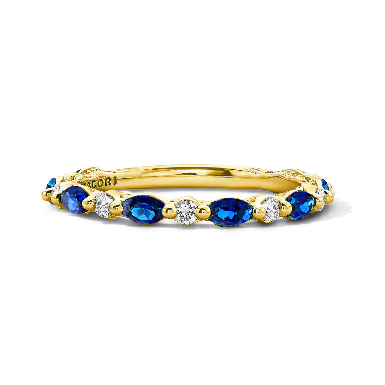 Tacori Sapphire & Diamond 3/4 Way Wedding Band 0