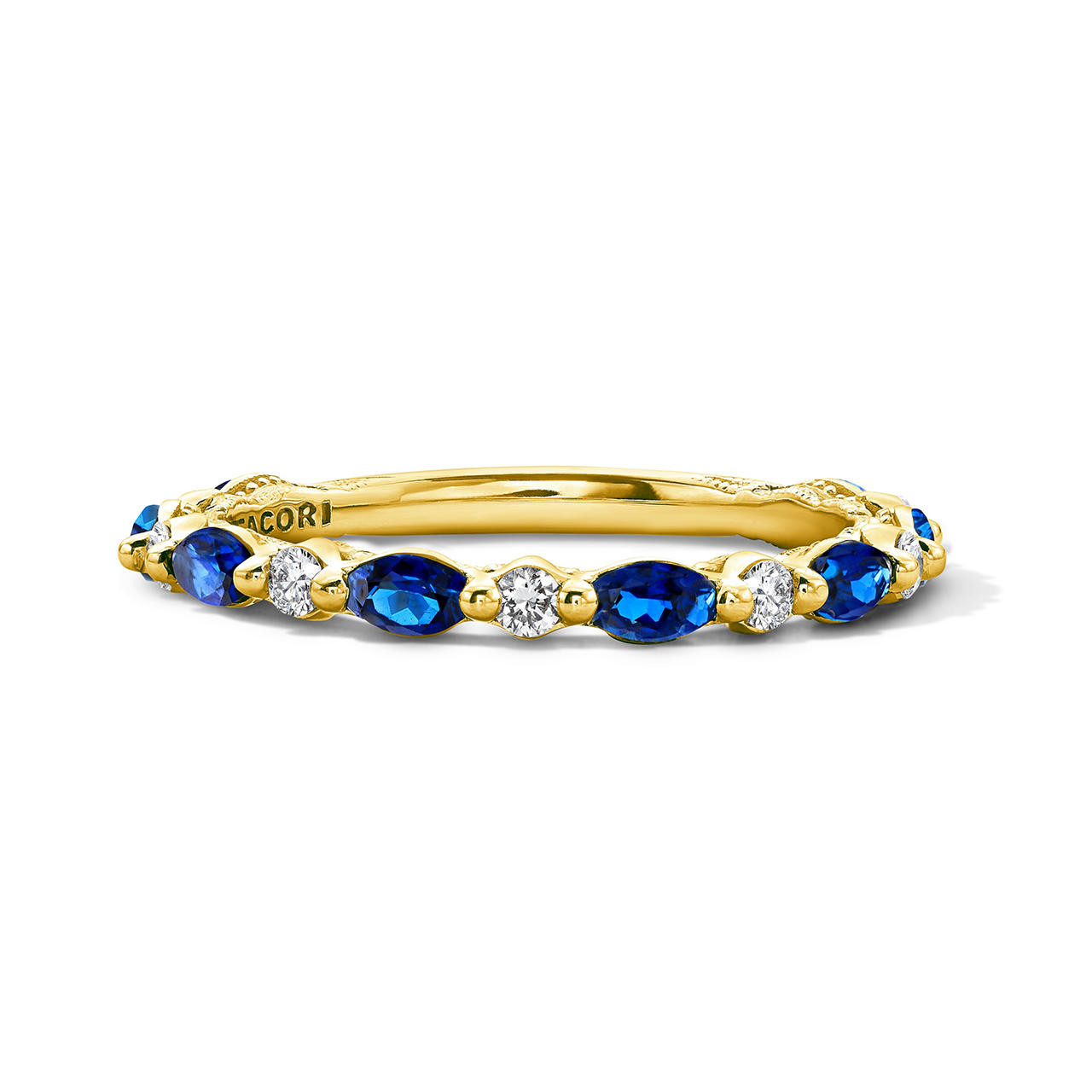 Tacori Sapphire & Diamond 3/4 Way Wedding Band 0