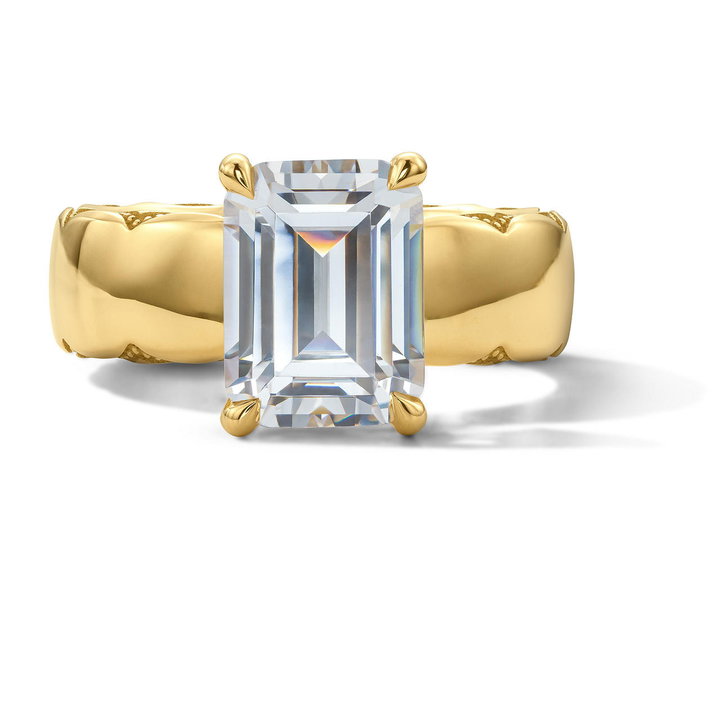 Tacori Hidden Halo Milgrain Edge 6mm Engagement Setting In Yellow Gold 18K