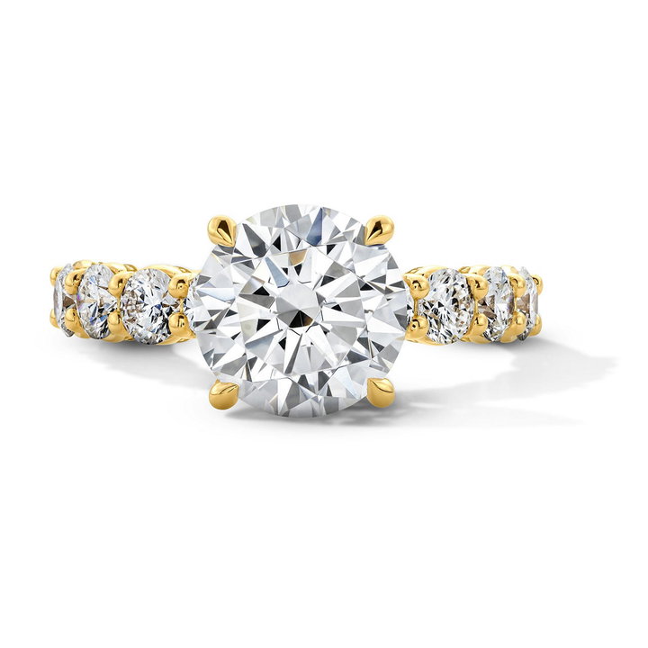 Tacori Hidden Halo Diamond Crescent Engagement Setting In Yellow Gold 18K