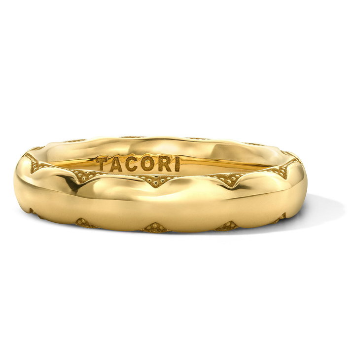 Tacori High Polished Milgrain 4mm Wedding Band In Yellow Gold 18K