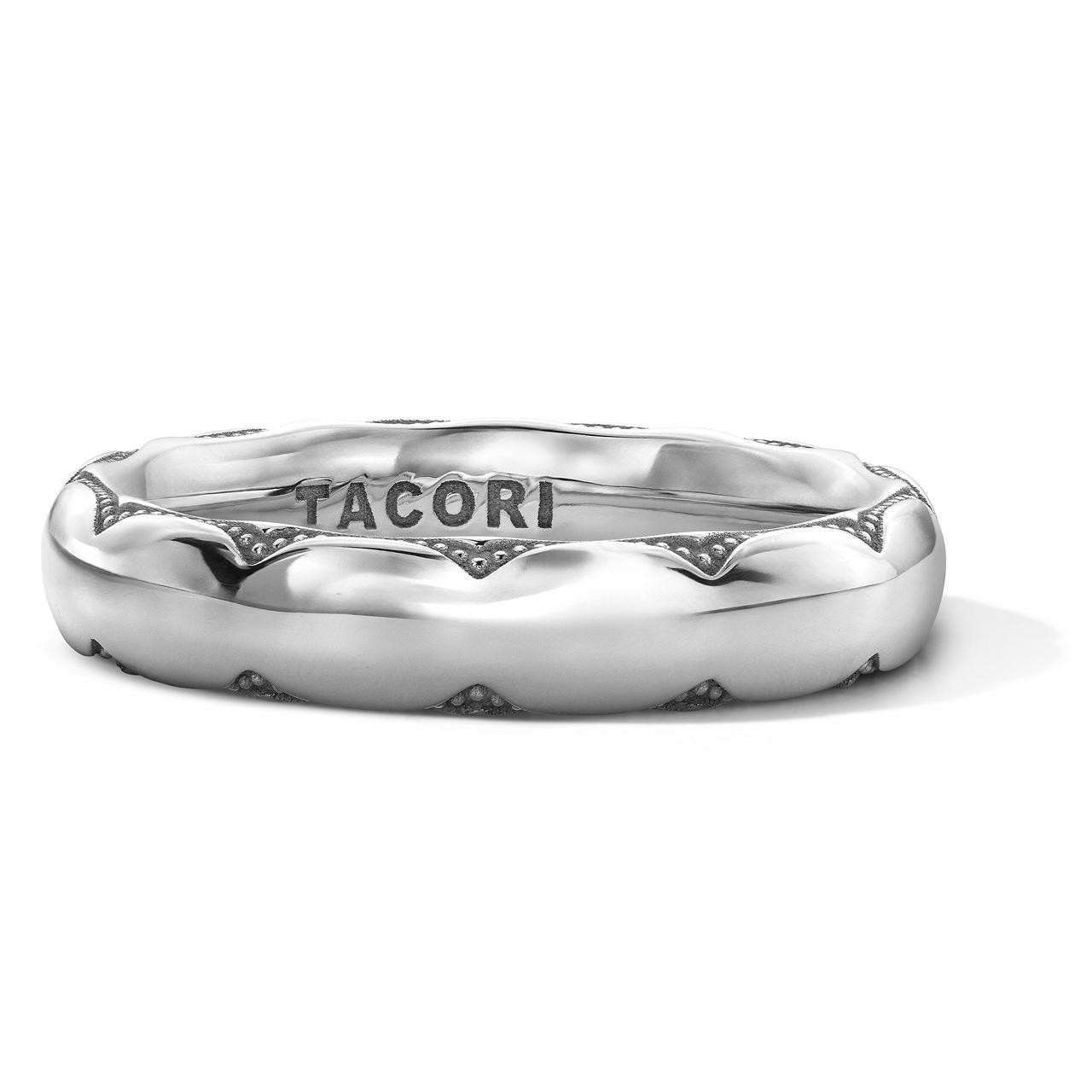 Tacori High Polished Milgrain 4mm Wedding Band In White Gold 18K 0