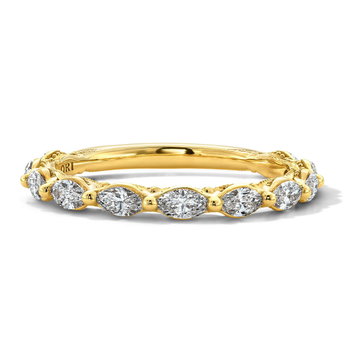 Tacori Sculpted Crescent Marquise Diamond 3/4 Way Wedding Band In Yellow Gold 18K
