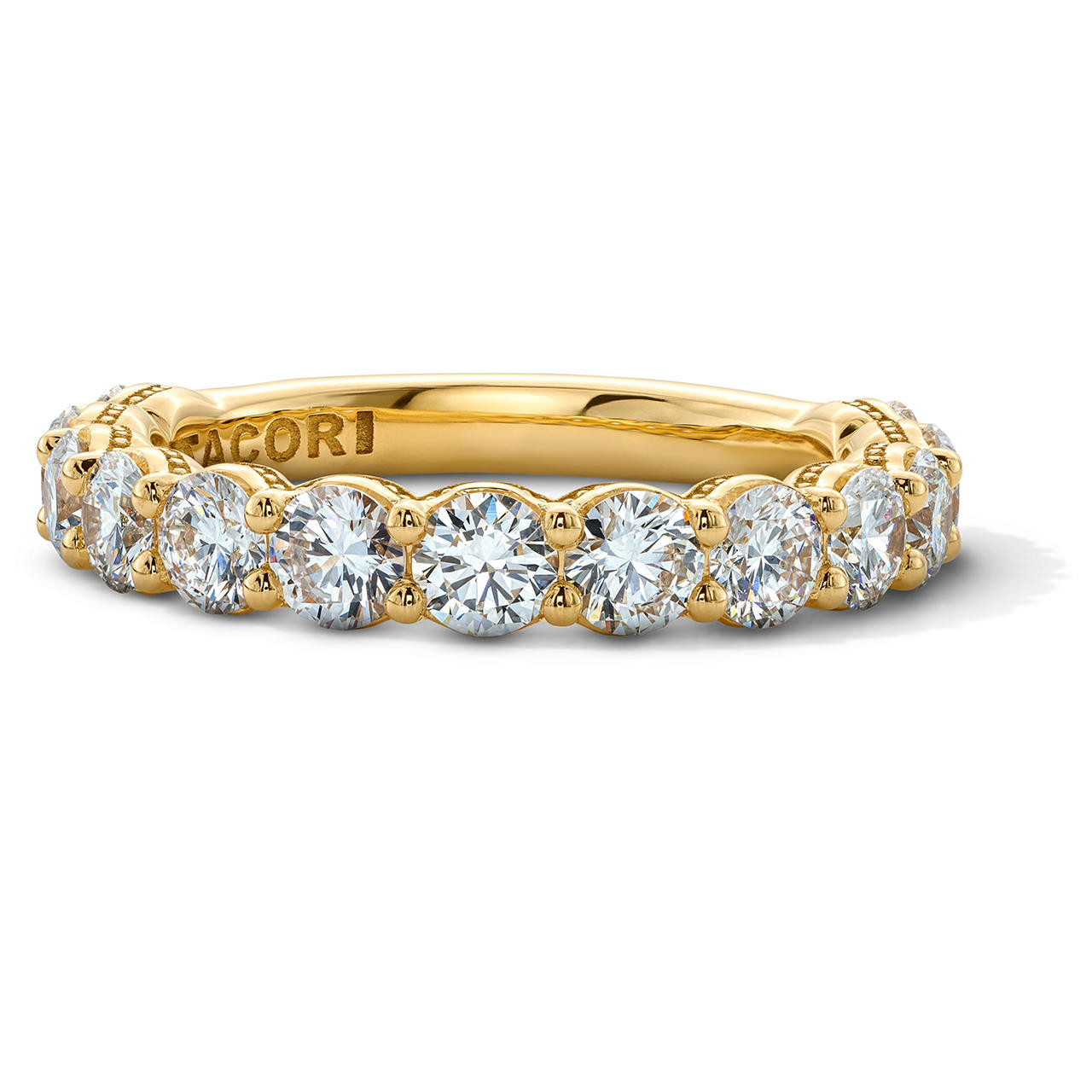 Tacori Sculpted Crescent Round Diamond 3/4 Way Wedding Band 0