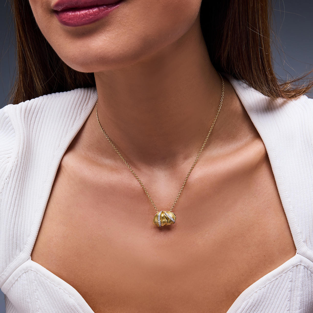 Tacori Diamond Double Petal Pendant Necklace 1