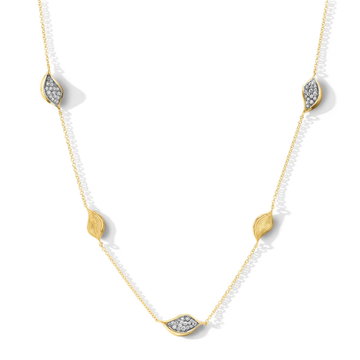 Tacori Diamond Petal Station Necklace In White And Yellow Gold 18K