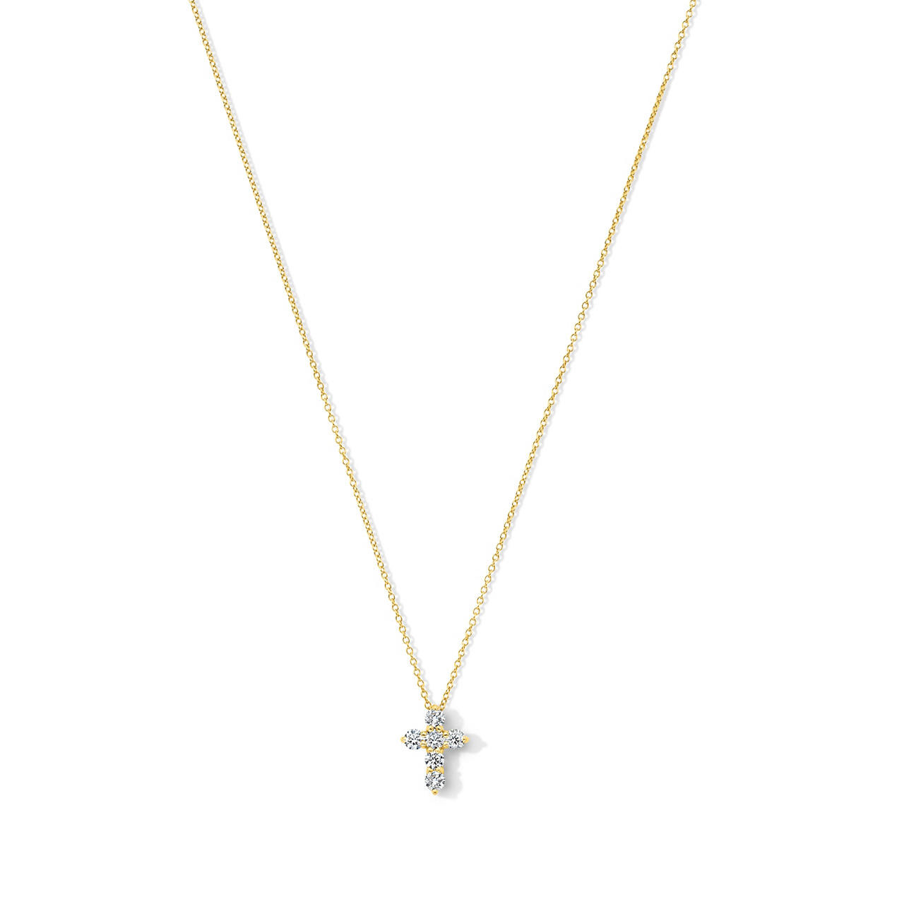 Round Diamond Large Cross Necklace
