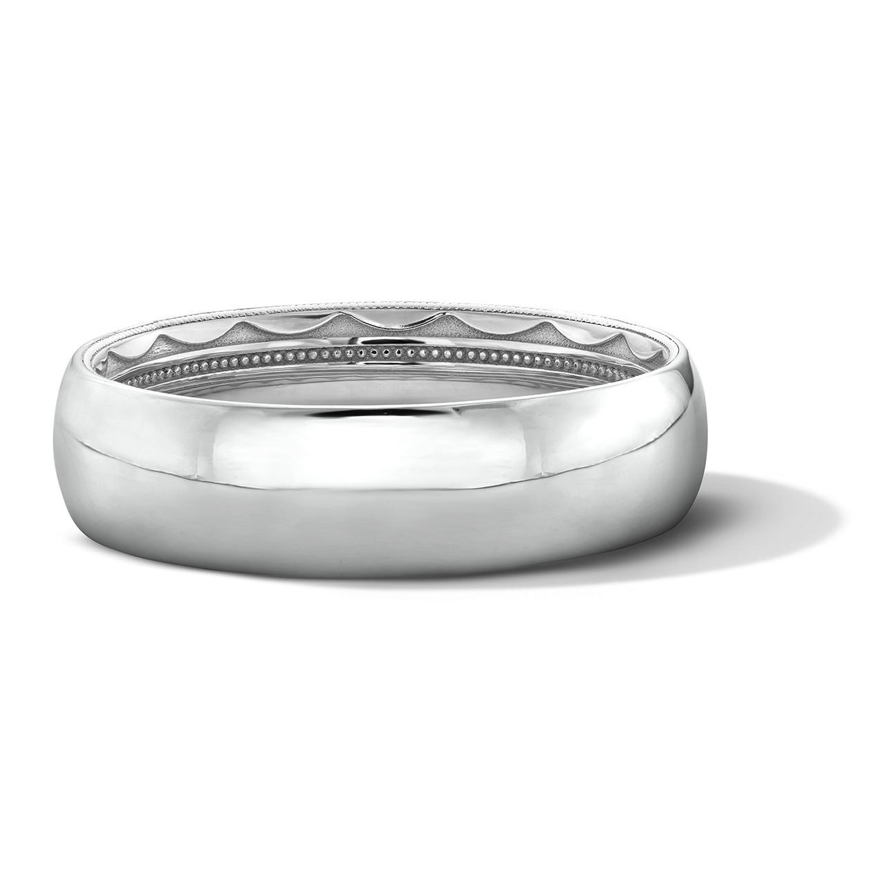 Tacori Classic Two-Tone Rounded High Polish Finish Wedding Band In White Gold 18K 0