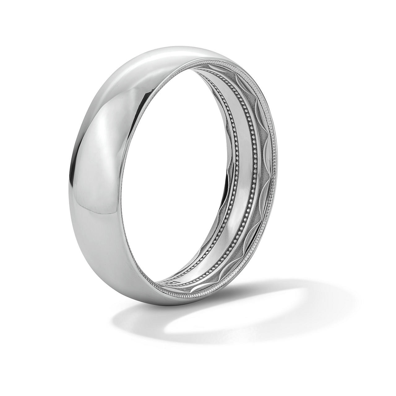 Tacori Classic Two-Tone Rounded High Polish Finish Wedding Band In White Gold 18K 1