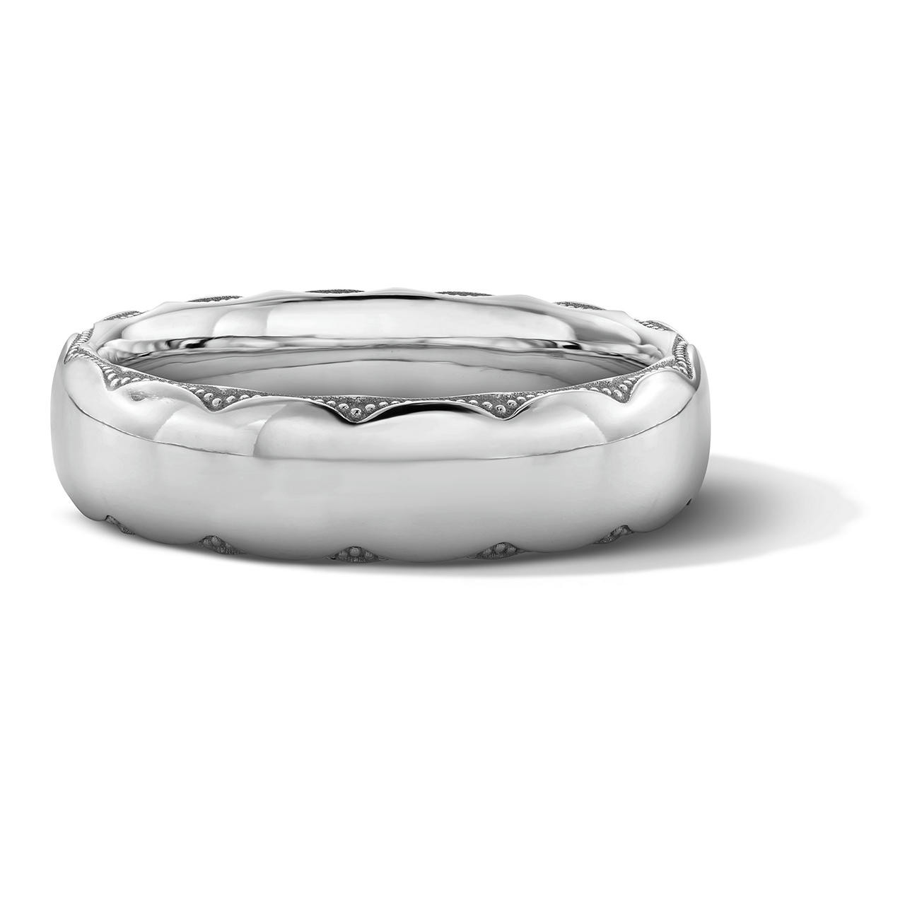 Tacori Wide Crescent Milgrain Edge Wedding Band 0