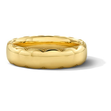 Tacori Wide Crescent Milgrain Edge Wedding Band In Yellow Gold 18K