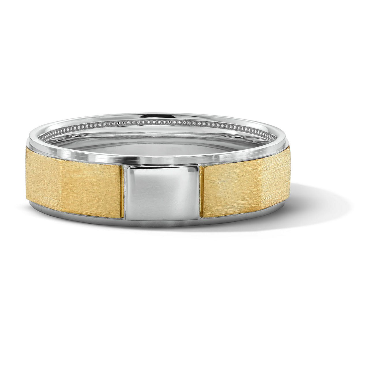 Tacori Two-Tone Brushed Center Wedding Band 0