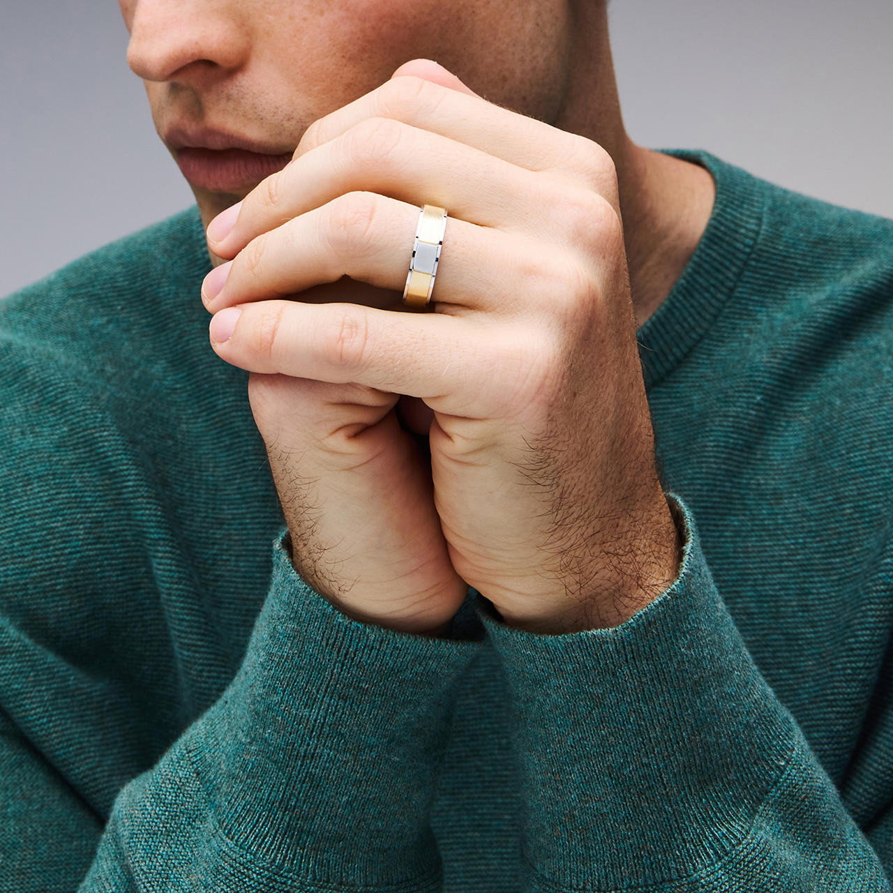 Tacori Two-Tone Brushed Center Wedding Band 1