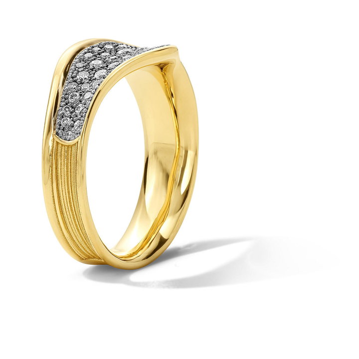 Tacori Diamond Petal Gold Ring In White And Yellow Gold 18K