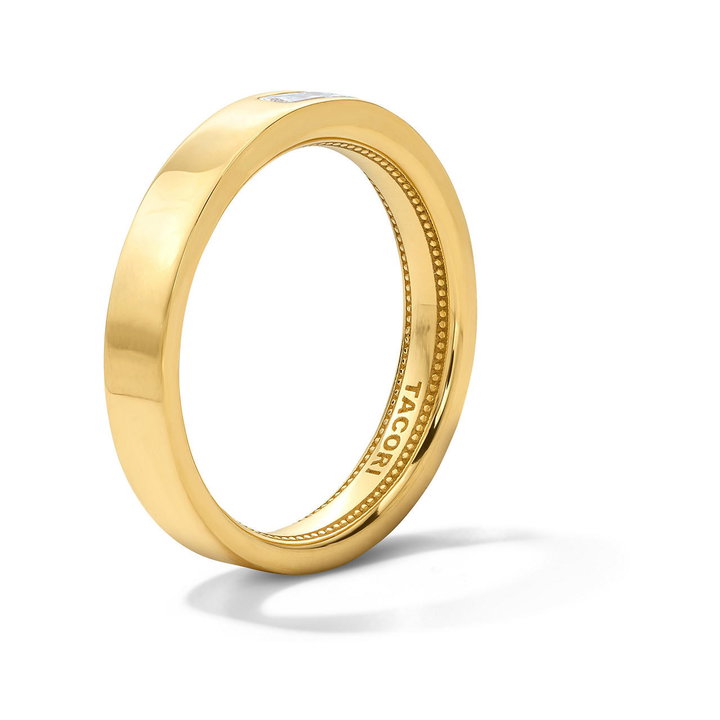 Tacori Gold Flushed Emerald-Cut Diamond Wedding Band In Yellow Gold 18K