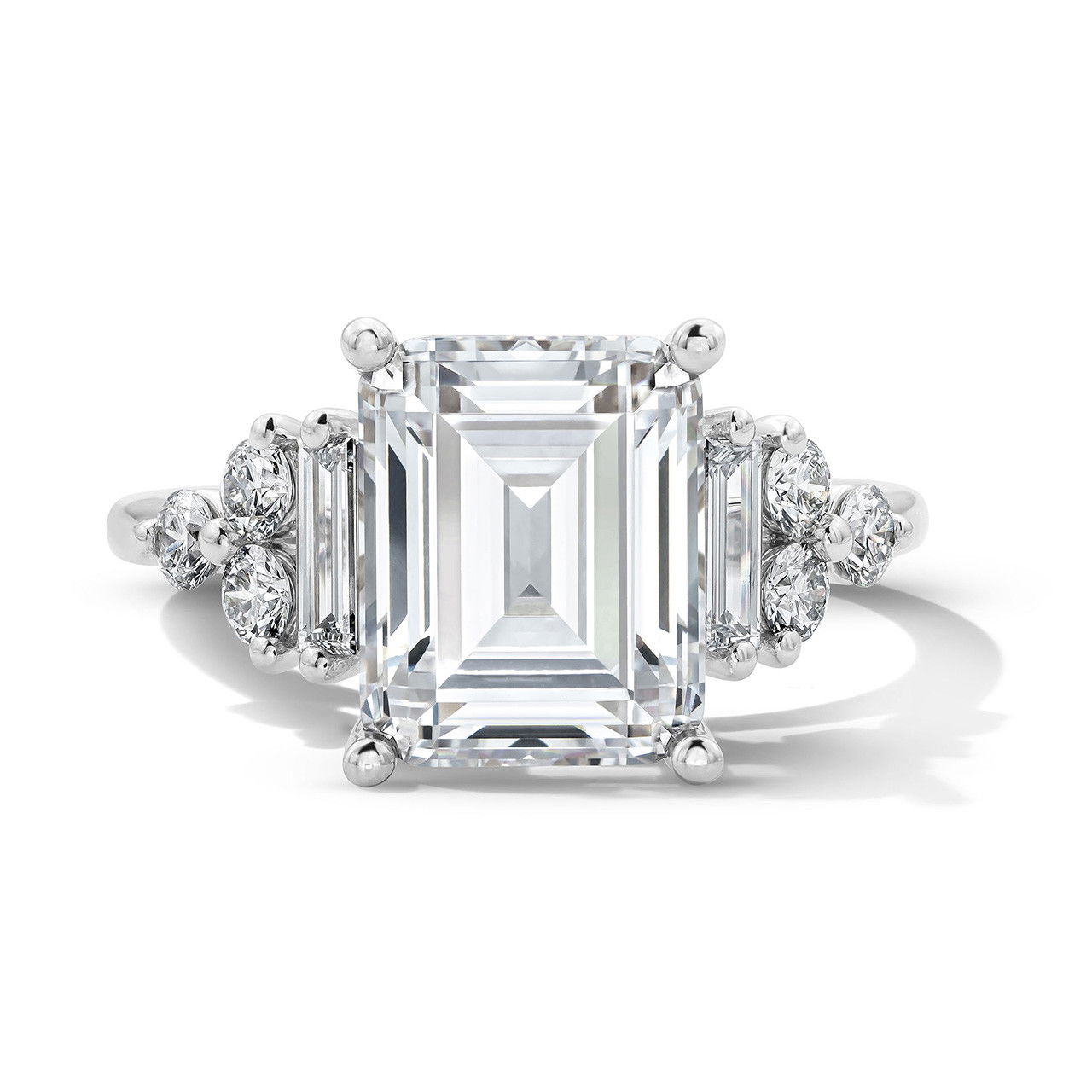 Sylvie Cluster Side Diamond Engagement Setting 0
