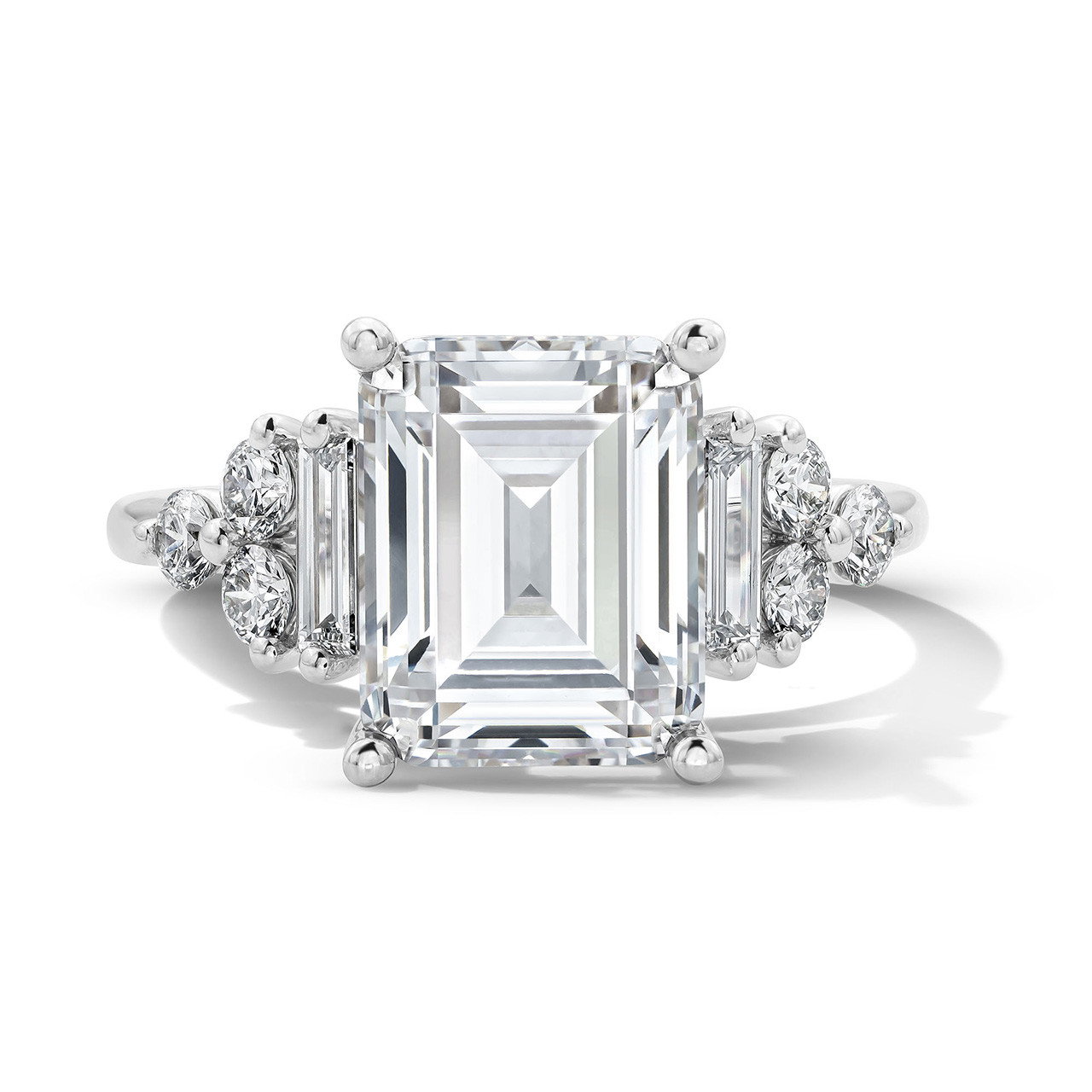 Sylvie Cluster Side Diamond Engagement Setting 0