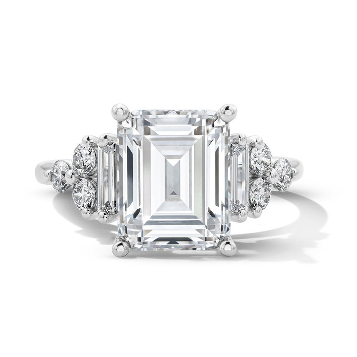 Sylvie Cluster Side Diamond Engagement Setting In White Gold 14K