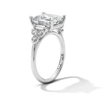 Sylvie Cluster Side Diamond Engagement Setting In White Gold 14K