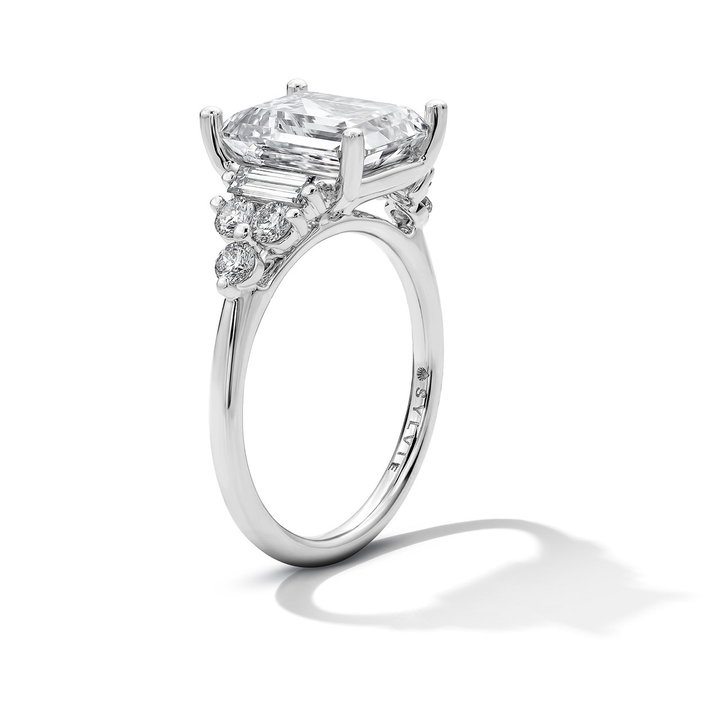 Sylvie Cluster Side Diamond Engagement Setting In White Gold 14K