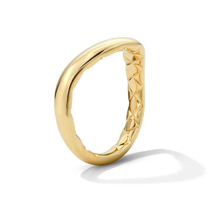 A. Jaffe Sculpted Wave Wedding Band In Yellow Gold 14K