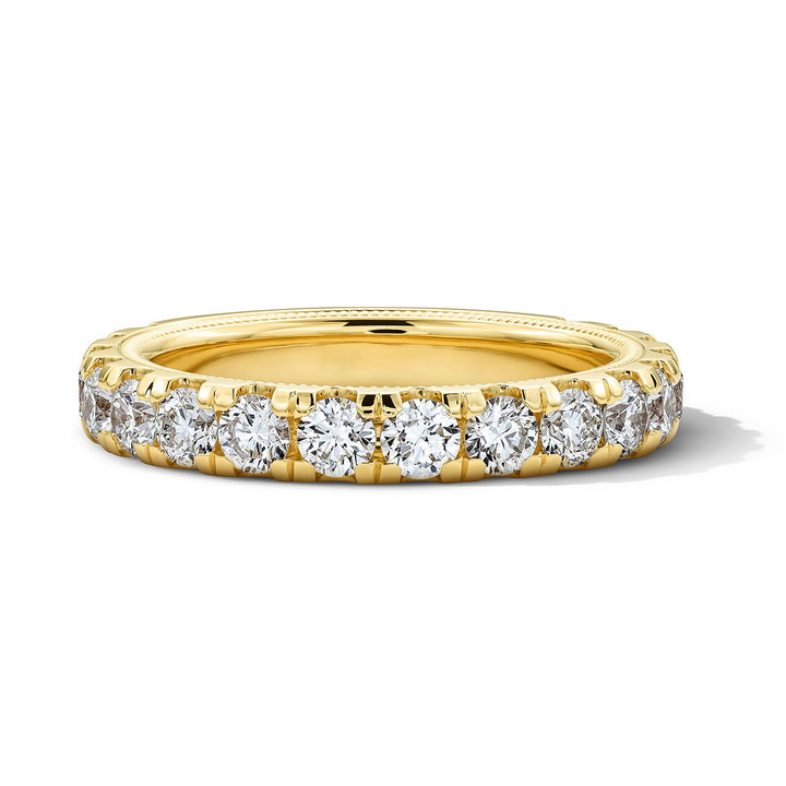 Verragio Milgrain Edge 3/4 Way Diamond Wedding Band In Yellow Gold 14K