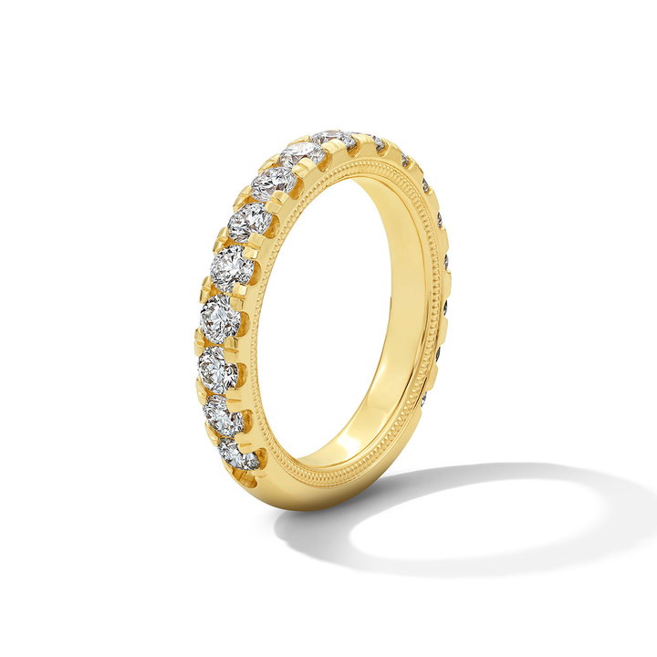 Verragio Milgrain Edge 3/4 Way Diamond Wedding Band In Yellow Gold 14K