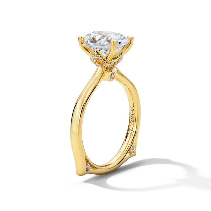 Verragio Solitaire Euro Shank Hidden Crown Engagement Setting In Yellow Gold 14K