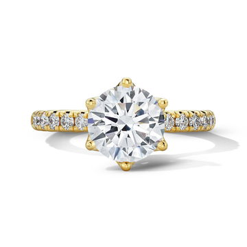 Verragio Euro Shank Graduated Diamond Engagement Setting In Yellow Gold 14K