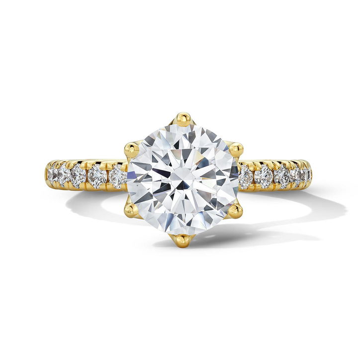 Verragio Euro Shank Graduated Diamond Engagement Setting In Yellow Gold 14K