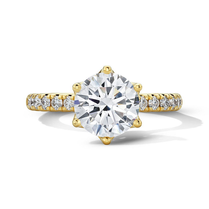 Verragio Euro Shank Graduated Diamond Engagement Setting In Yellow Gold 14K