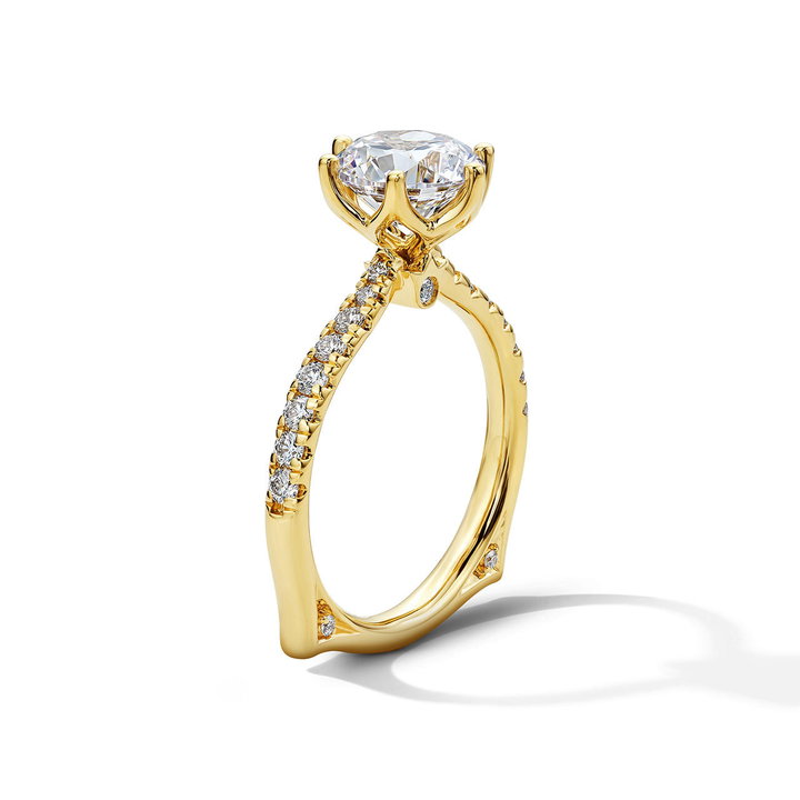 Verragio Euro Shank Graduated Diamond Engagement Setting In Yellow Gold 14K