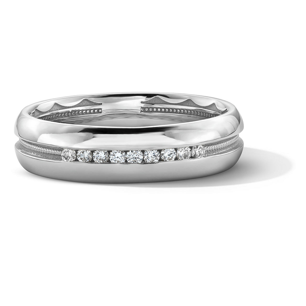Tacori Milgrain Diamond Wedding Band In White Gold 18K 0