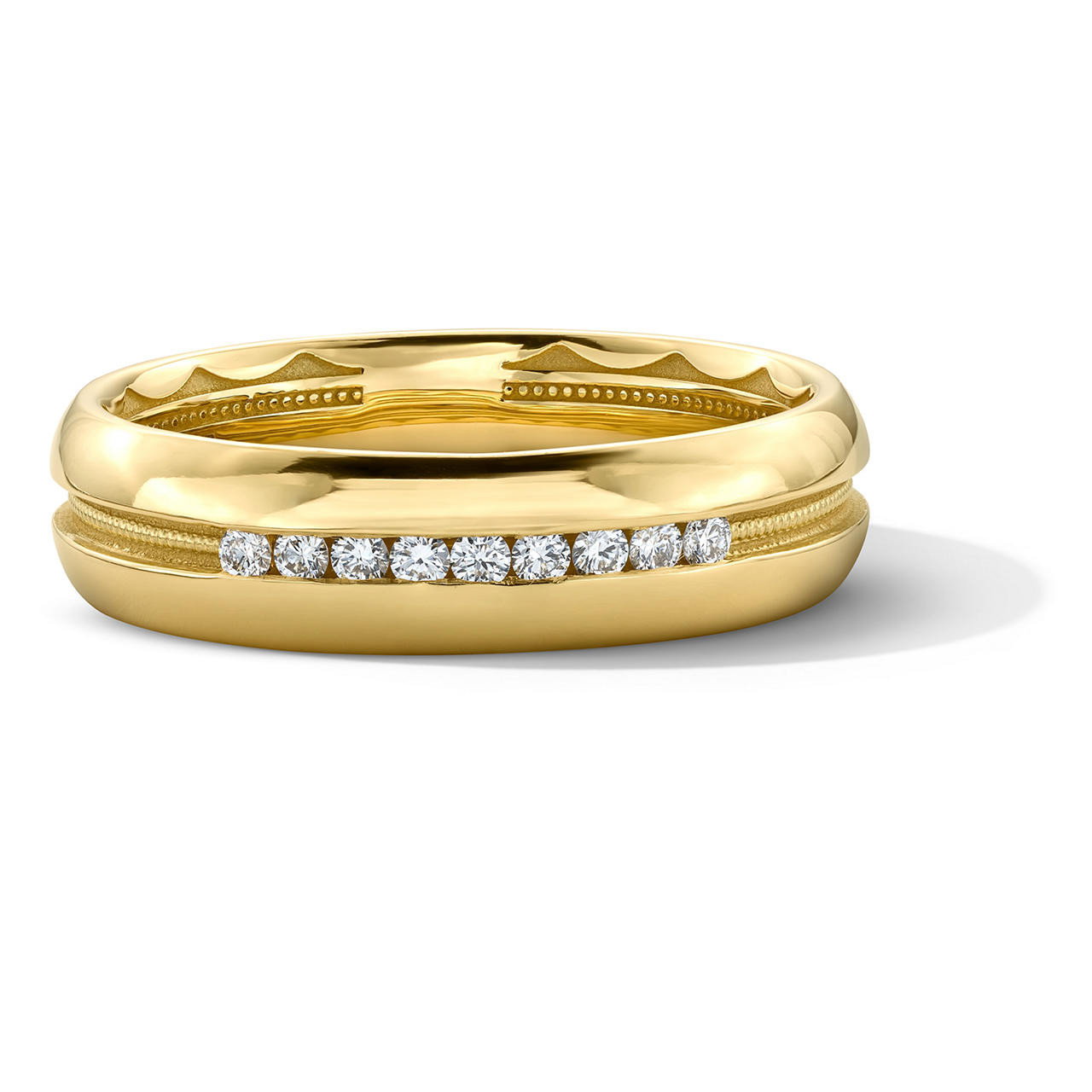 Tacori Milgrain Diamond Wedding Band In Yellow Gold 18K 0