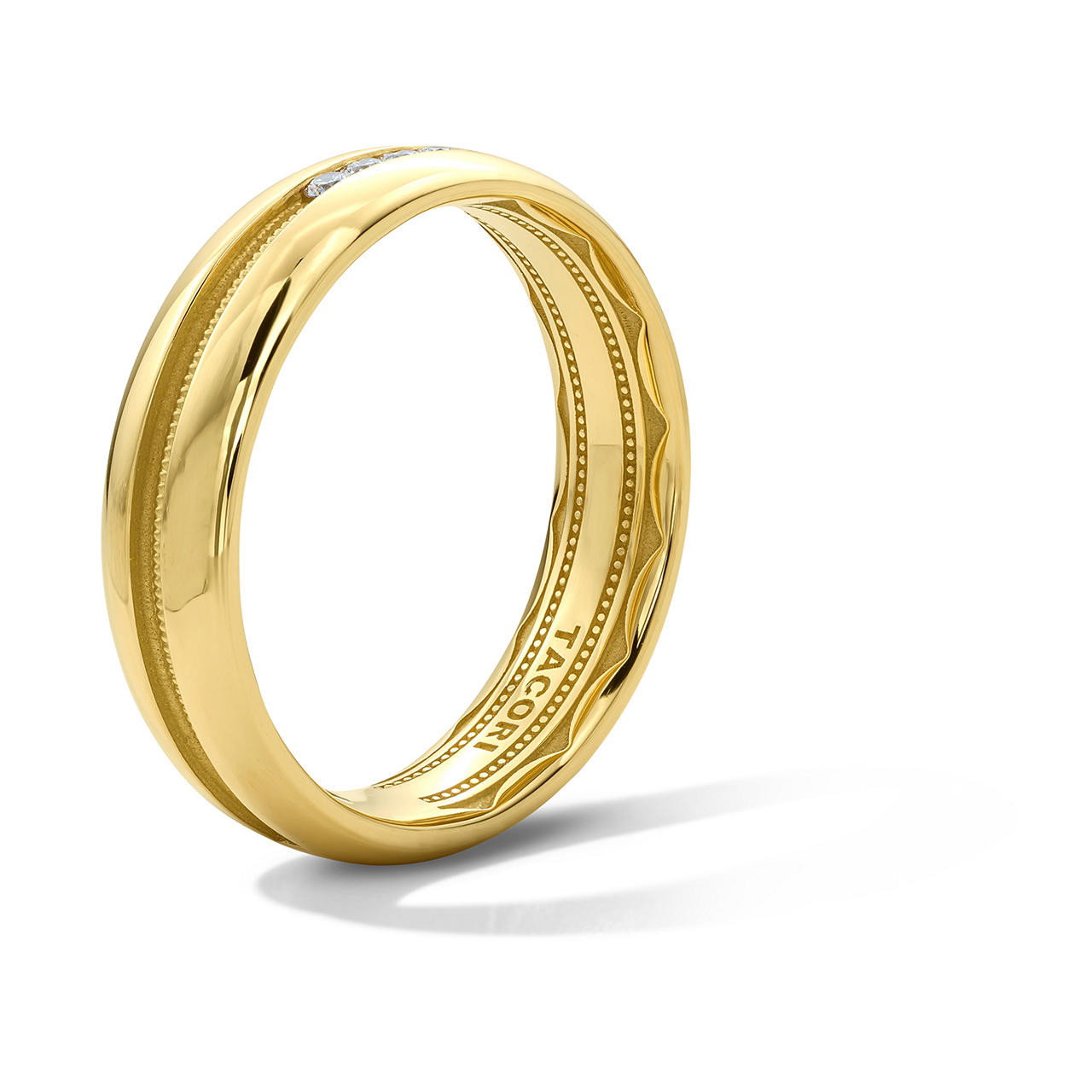 Tacori Milgrain Diamond Wedding Band In Yellow Gold 18K 1