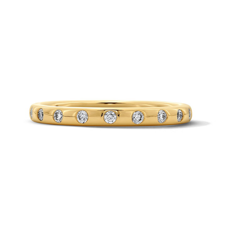Flushed Diamond Wedding Band In Yellow Gold 14K