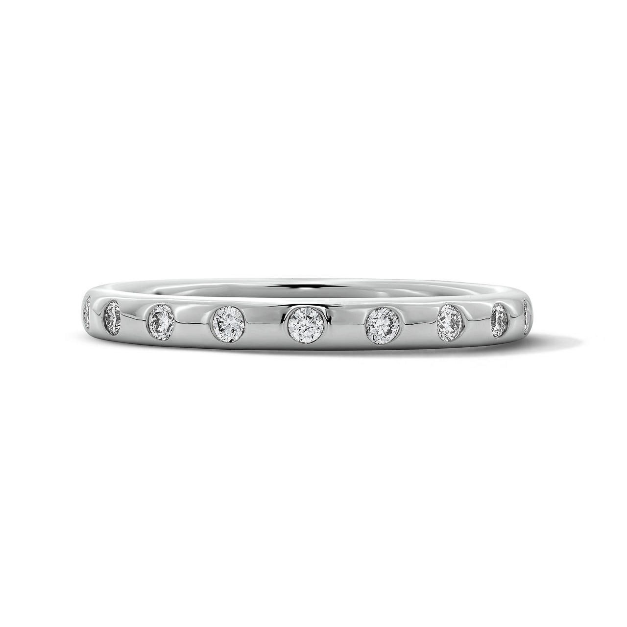 Flushed Diamond Wedding Band In White Gold 14K 0